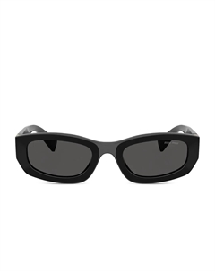 Солнцезащитные очки в прямоугольной оправе с логотипом, черный Miu miu