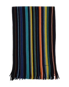 Полосатый шарф с бахромой, синий Paul smith