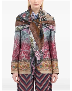 Платок квадратной формы с цветочным узором, черный Pierre-louis mascia