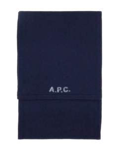 Шарф с украшением в виде логотипа, синий A.p.c.