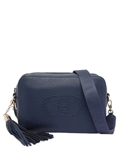 Сумка через плечо с кисточкой и украшением в виде логотипа, синий Liu jo