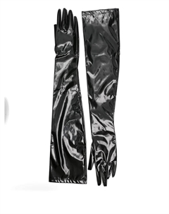 Длинные перчатки из лакированной кожи, черный Chb christian boaro