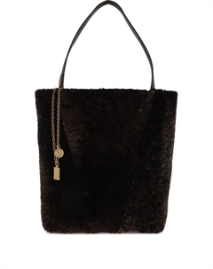 Сумка-тоут с отделкой из овчины, коричневый Chloe