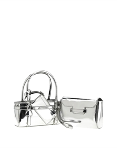 Мини-сумка-тоут Twin, серебряный Dsquared2