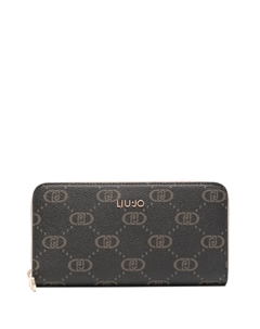 Кошелек на молнии с логотипом, коричневый Liu jo