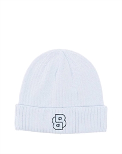 Шапка-бини с вышитым логотипом, синий Boss