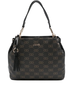 Сумка-тоут с монограммой и кисточкой, черный Liu jo