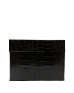 Портфель с тиснением под крокодила, коричневый Tom ford