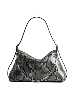 Сумка на плечо с эффектом кожи питона Jim Wild, серый Zadig&voltaire
