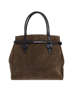 Сумка на плечо Twin из замши с кожаной отделкой, коричневый Dsquared2