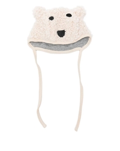 Шапка с помпоном и мордочкой медведя, нейтральный Molo