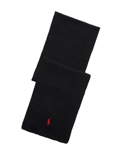 Шарф из ребристого хлопка, черный Polo ralph lauren