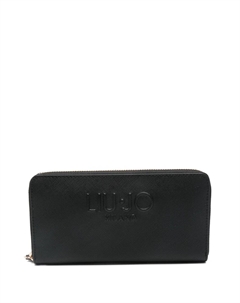 Кошелек с круговой молнией и логотипом, черный Liu jo