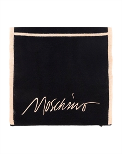 Вышитый рубчатый шарф, черный Moschino