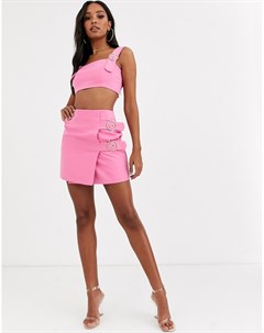 Розовая мини юбка с пряжками 4th & reckless