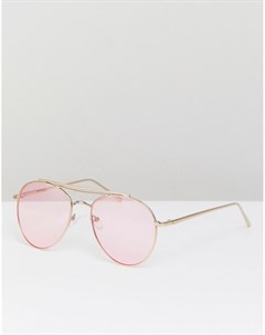Солнцезащитные очки авиаторы с розовыми стеклами inspired Reclaimed vintage