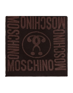 Шарф из шерсти с эффектом металлика, коричневый Moschino