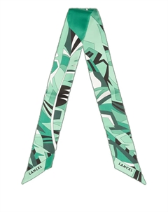 Шелковый шарф с узором, зеленый Lancel