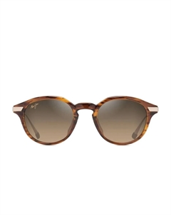 Солнцезащитные очки в круглой оправе, коричневый Maui jim