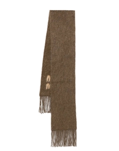 Шарф с логотипом, коричневый Miu miu
