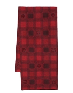 Клетчатый шарф с логотипом, красный Givenchy