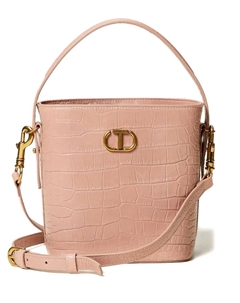 Сумка-ведро с тиснением под крокодила, розовый Twinset