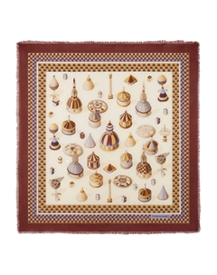 Кашемировая шаль с принтом, нейтральный Ferragamo