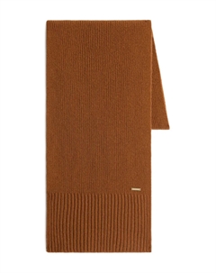 Кашемировый шарф в рубчик, коричневый Woolrich
