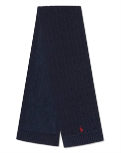 Шерстяной шарф фактурной вязки, синий Polo ralph lauren kids