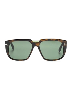 Солнцезащитные очки в квадратной оправе черепаховой расцветки, коричневый Tom ford eyewear