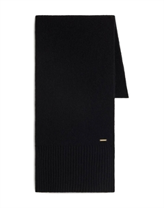 Кашемировый шарф в рубчик, черный Woolrich