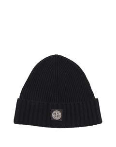 Вязаная шапка с нашивкой-логотипом, черный Stone island junior