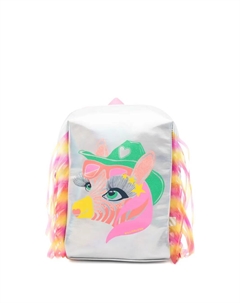 Рюкзак с зебровым принтом и бахромой, серебряный Billieblush