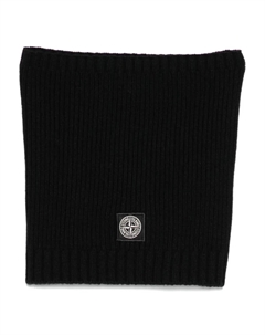 Шарф в рубчик, черный Stone island junior