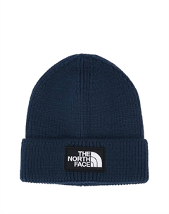 Вязаная шапка с отворотом и логотипом, синий The north face