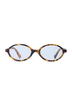 Солнцезащитные очки овальной формы с логотипом на планке, коричневый Miu miu