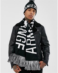Черный шарф с логотипом Armani exchange