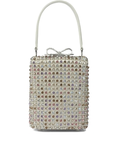 Мини-сумка, украшенная кристаллами, серебряный Self-portrait