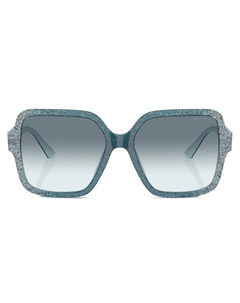 Солнцезащитные очки в квадратной оправе с блестками, синий Jimmy choo