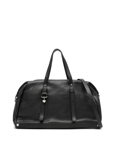 Кожаная сумка-тоут с подвеской в форме сердца, черный Cromia