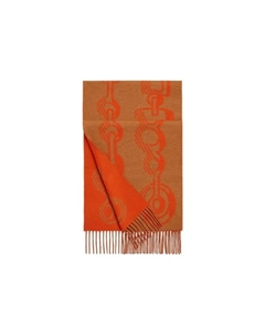 HERMES Вязаный шарф женский оранжевый, Orange Hermès