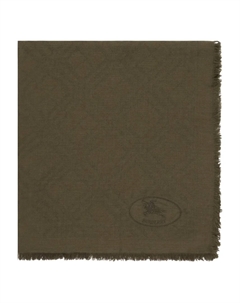 Шарф с бахромой и монограммой, зеленый Burberry