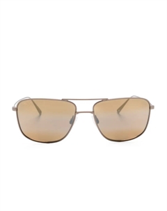 Солнцезащитные очки в массивной оправе, коричневый Maui jim
