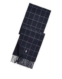 Шарф с вышивкой в клетку, синий Polo ralph lauren