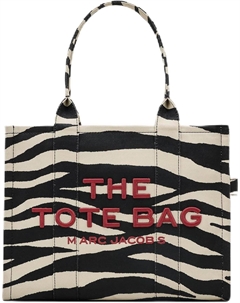 Большая сумка-тоут из парусины Zebra, черный/белый Marc jacobs