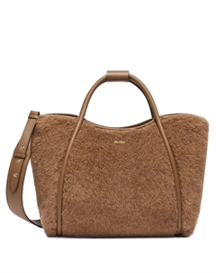 Сумка из овчины с кожаными вставками, коричневый Max mara