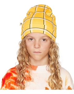 Детская желтая шапка в клетку Mini rodini