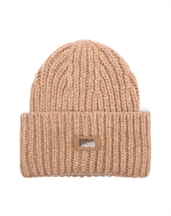 Шапка бини с нашивкой-логотипом Kids, коричневый Ugg