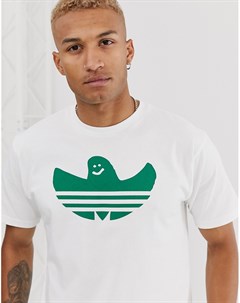 Белая футболка с логотипом shmoo Adidas skateboarding