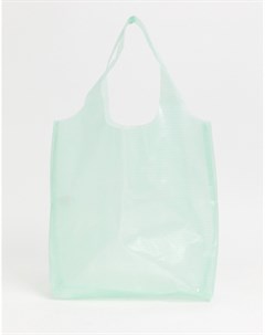 Прозрачная сумка шоппер мятного цвета Missguided